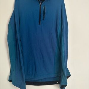 Large Lululemon athletica Teal Men's Half-Zip Hoodie